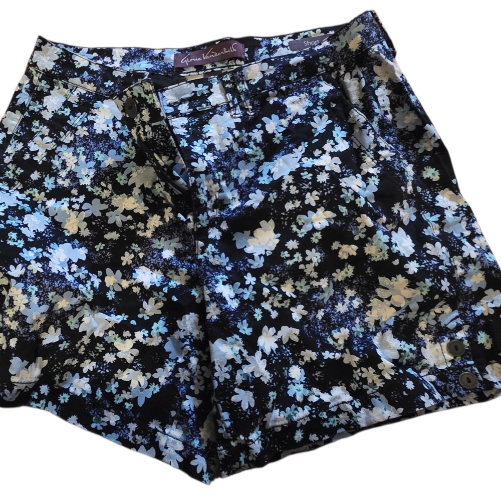 Floral Black and Blue Women Shorts